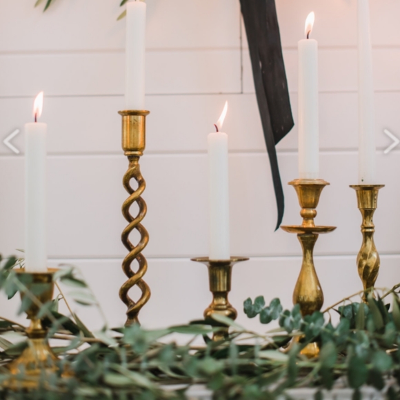 BNWT Chesterfield Brass finish Candle Holders New Creative Co-Op wedding decor - Picture 2 of 8